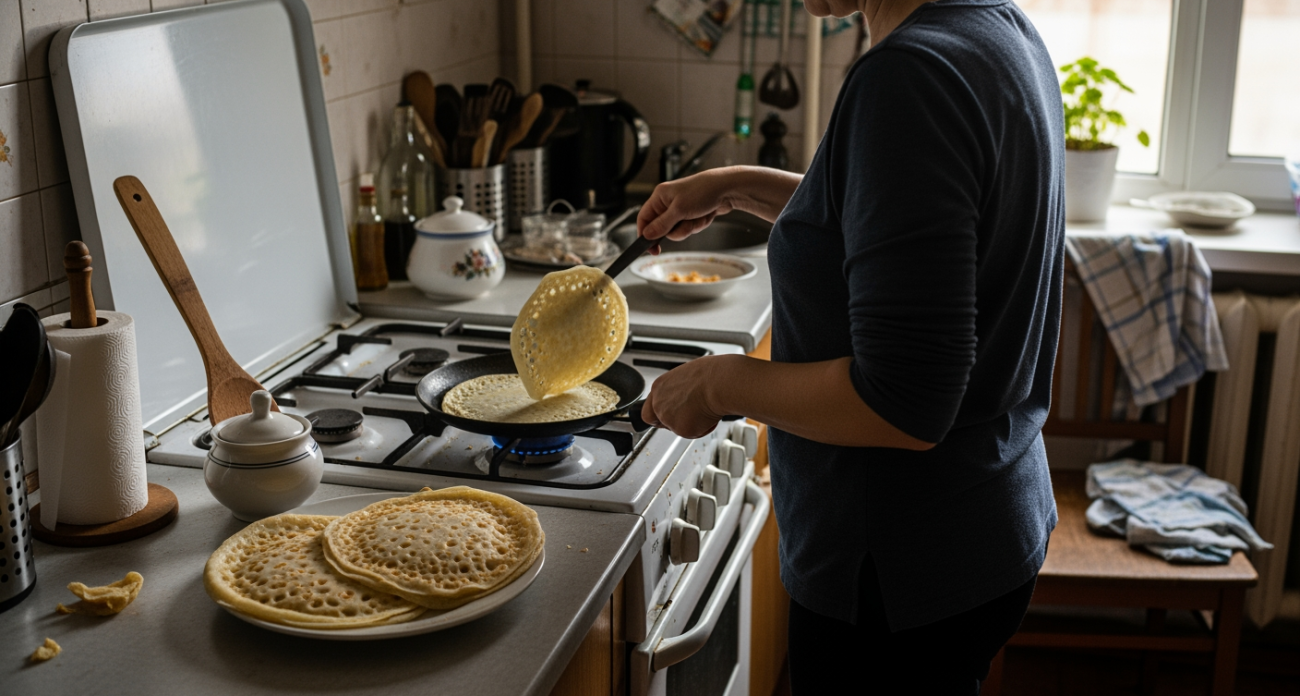 Забудьте про дрожжи для блинов: мой секретный рецепт на кипятке делает их идеально тонкими за минуты