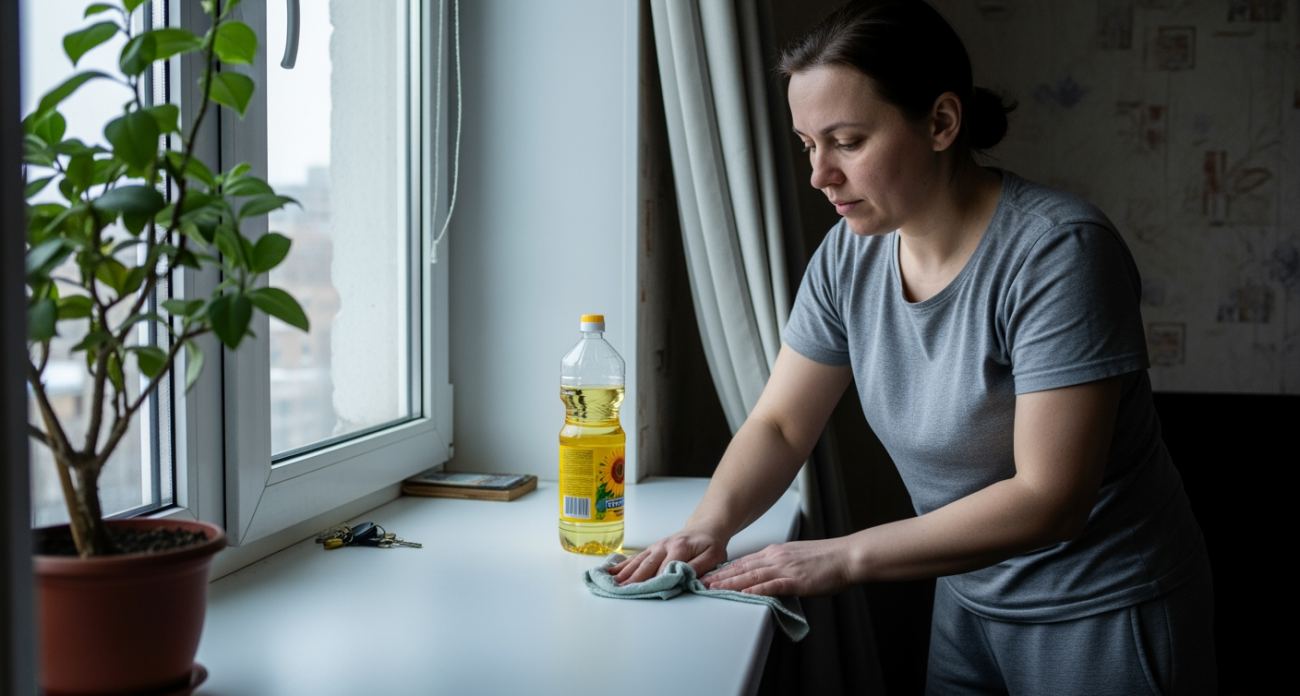 Беру подсолнечное масло и забываю о проблемах: соседка подсмотрела этот трюк у рабочих — теперь мои окна как новые