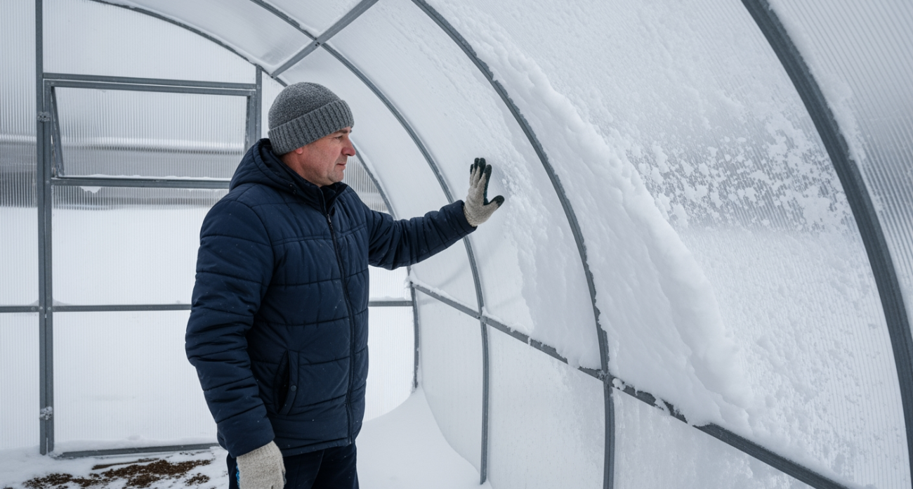 Старый трюк с теплицей, который садоводы передают шепотом — снег исчезает без лопаты и усилий