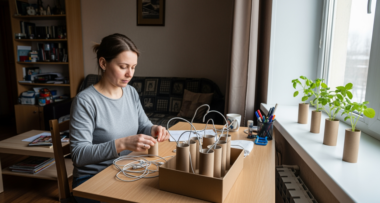 Втулки от туалетной бумаги превращаются в органайзеры и экономят деньги на покупке контейнеров