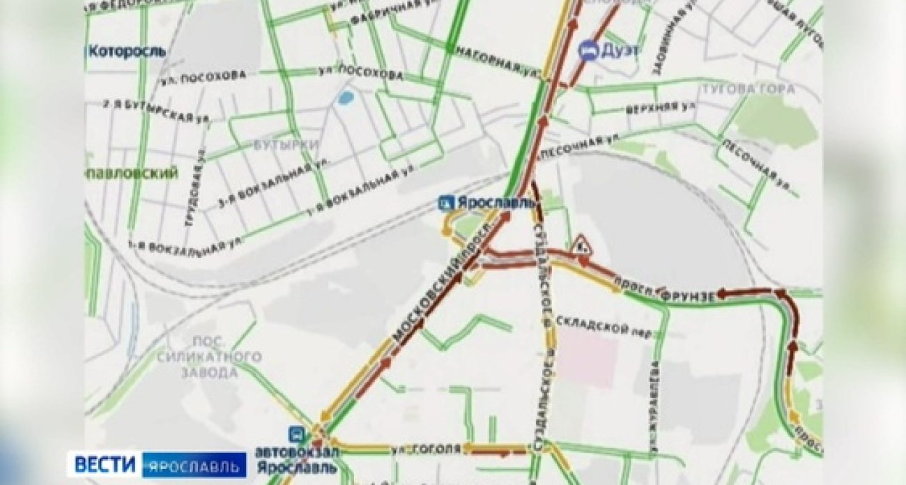 Снегопад парализовал Ярославль: скорость движения упала до уровня самоката