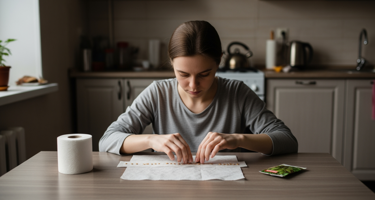 Соседка поделилась секретом, теперь делаю только так: гениальный способ посева семян на туалетную бумагу