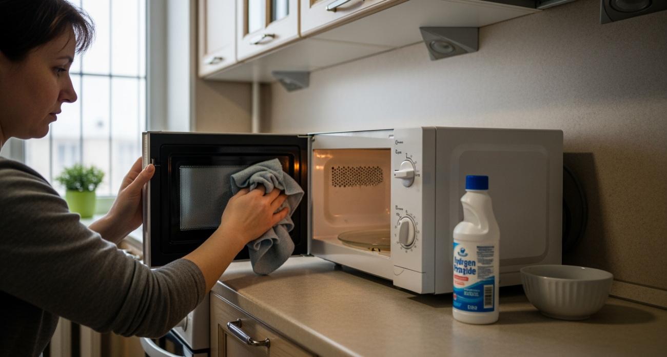 Копеечное средство из аптеки вернуло грязной микроволновке первозданный блеск за одну процедуру