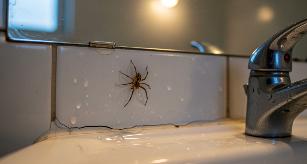Паук в ванной комнате сигнализирует о скрытых неполадках которые многие хозяева игнорируют