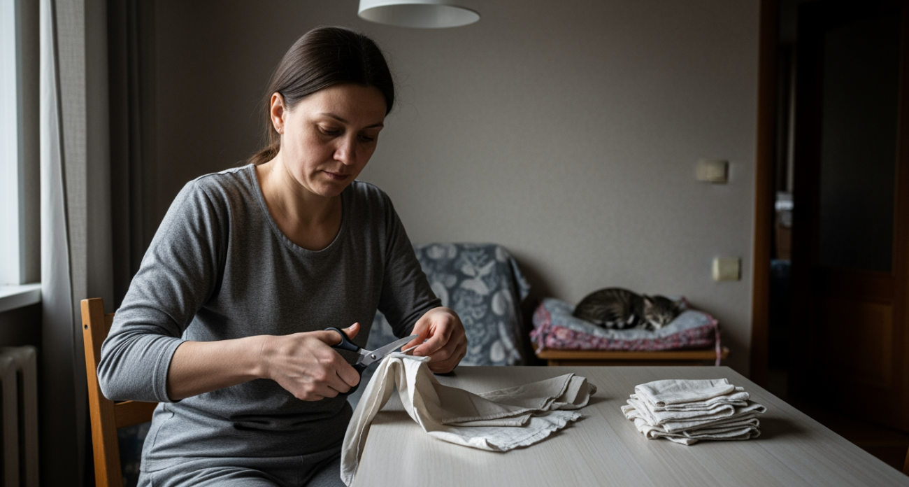 Из старых простыней и пододеяльников умелые руки делают нужные в хозяйстве вещи за копейки