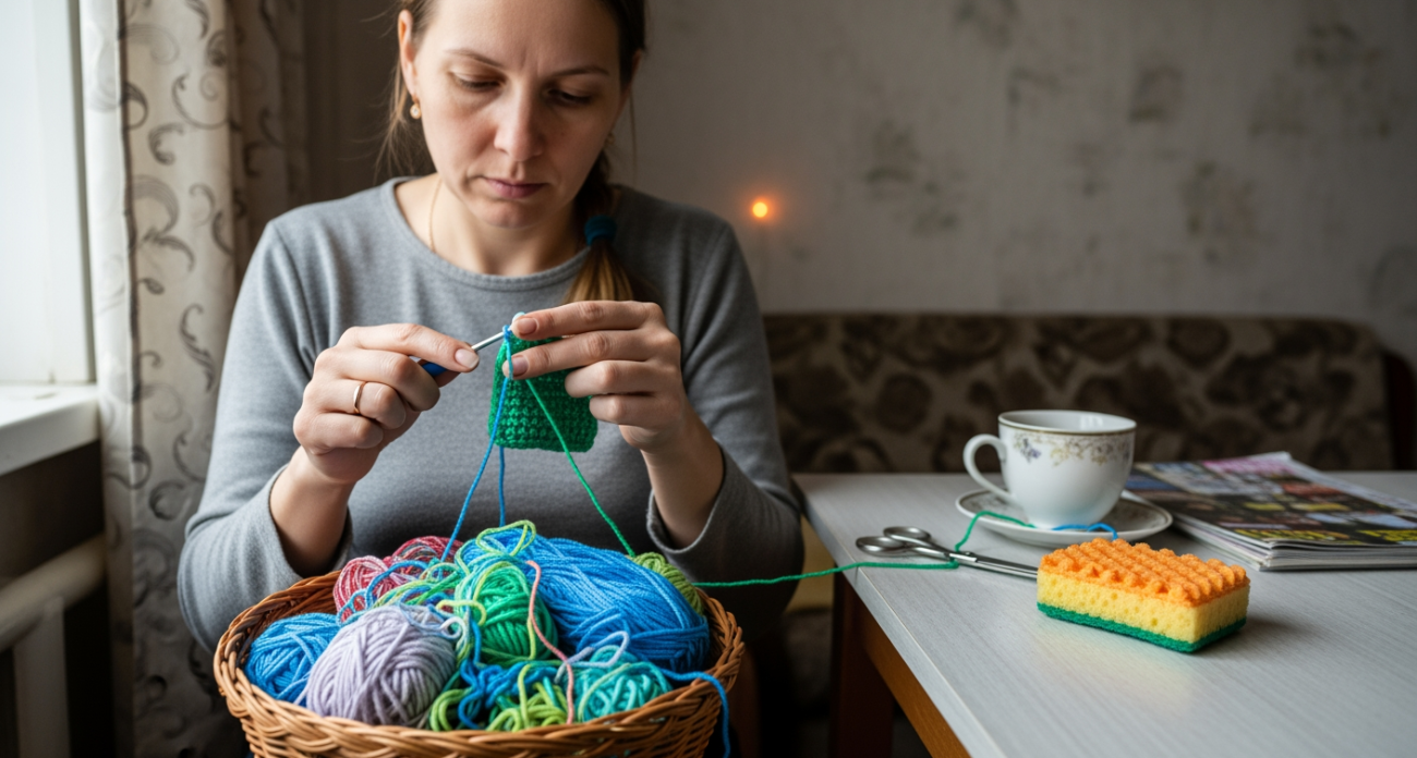 Соседка научила меня делать нужные вещи из обрезков пряжи и теперь я трачу в разы меньше