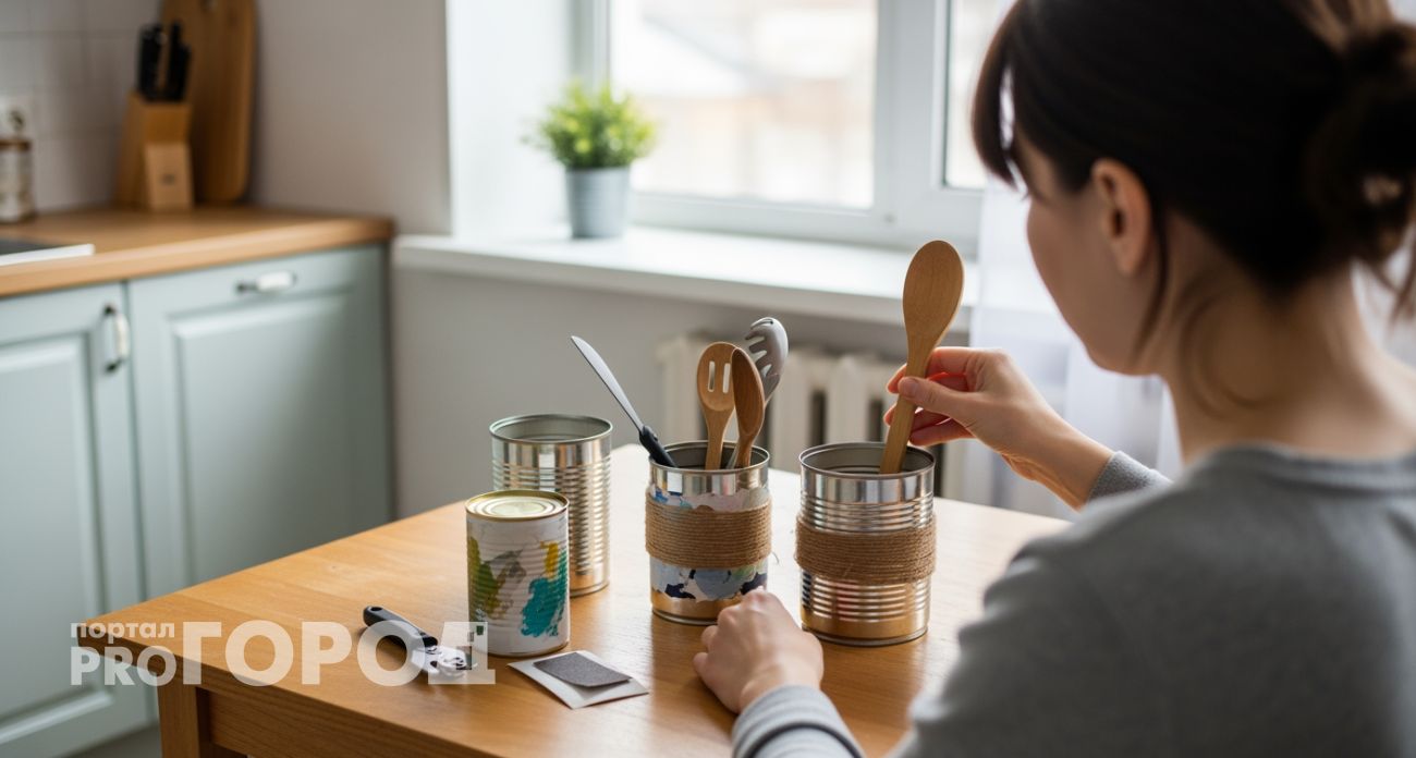 Превращаю ненужные банки от консервов в домашние органайзеры и трачу в разы меньше на хозтовары