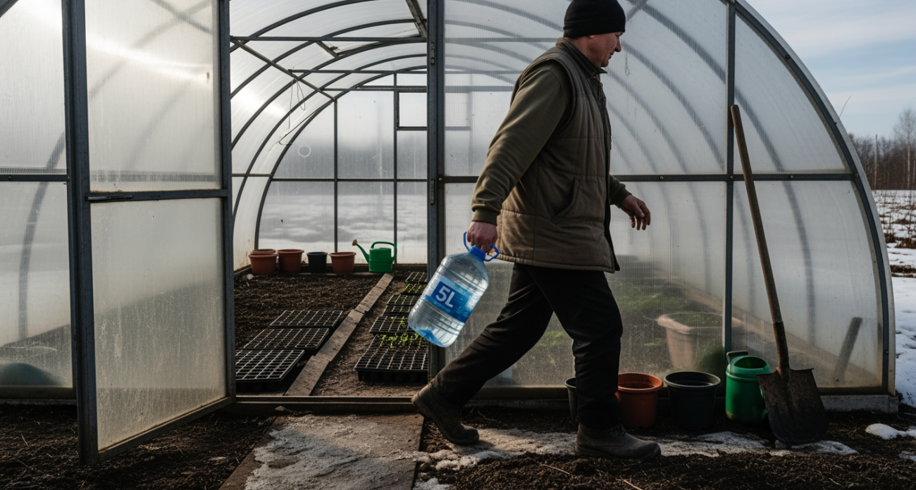 Ночью минус два, а рассада уже в теплице: этот лайфхак с бутылками спас 48 кустов томатов — соседи теперь тоже так делают