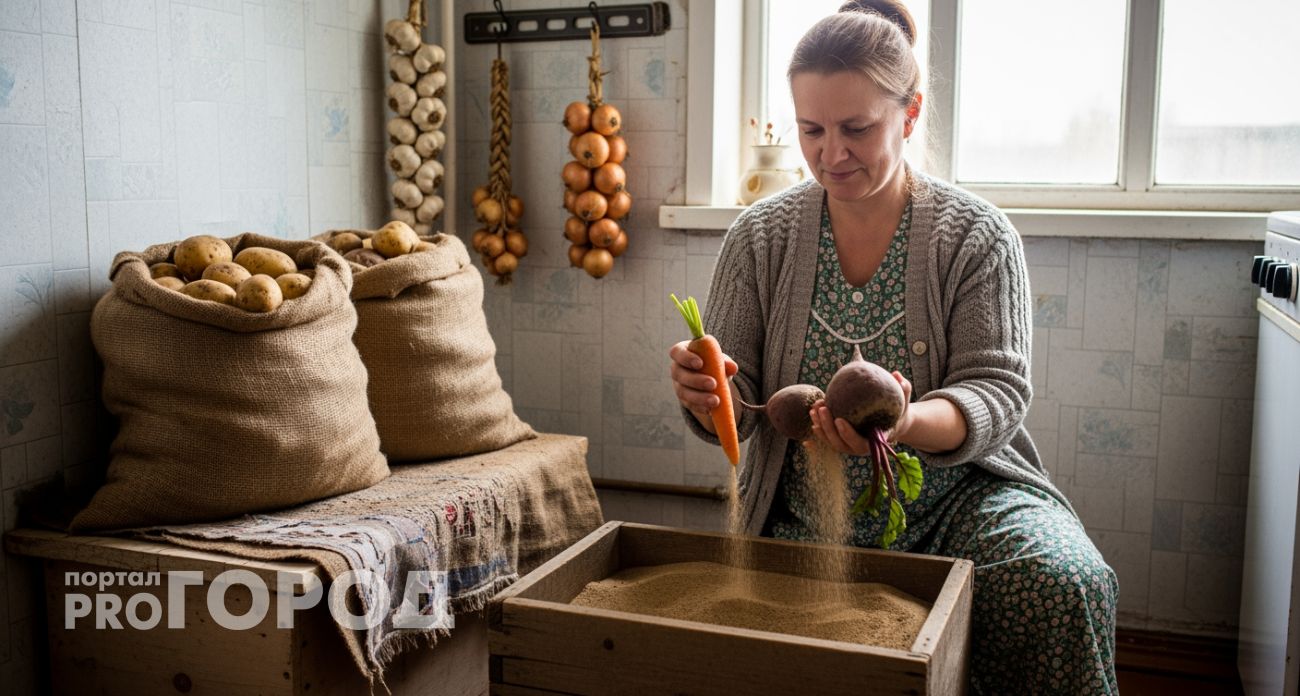 Простой трюк с песком и газетой: овощи остаются свежими всю зиму прямо на балконе