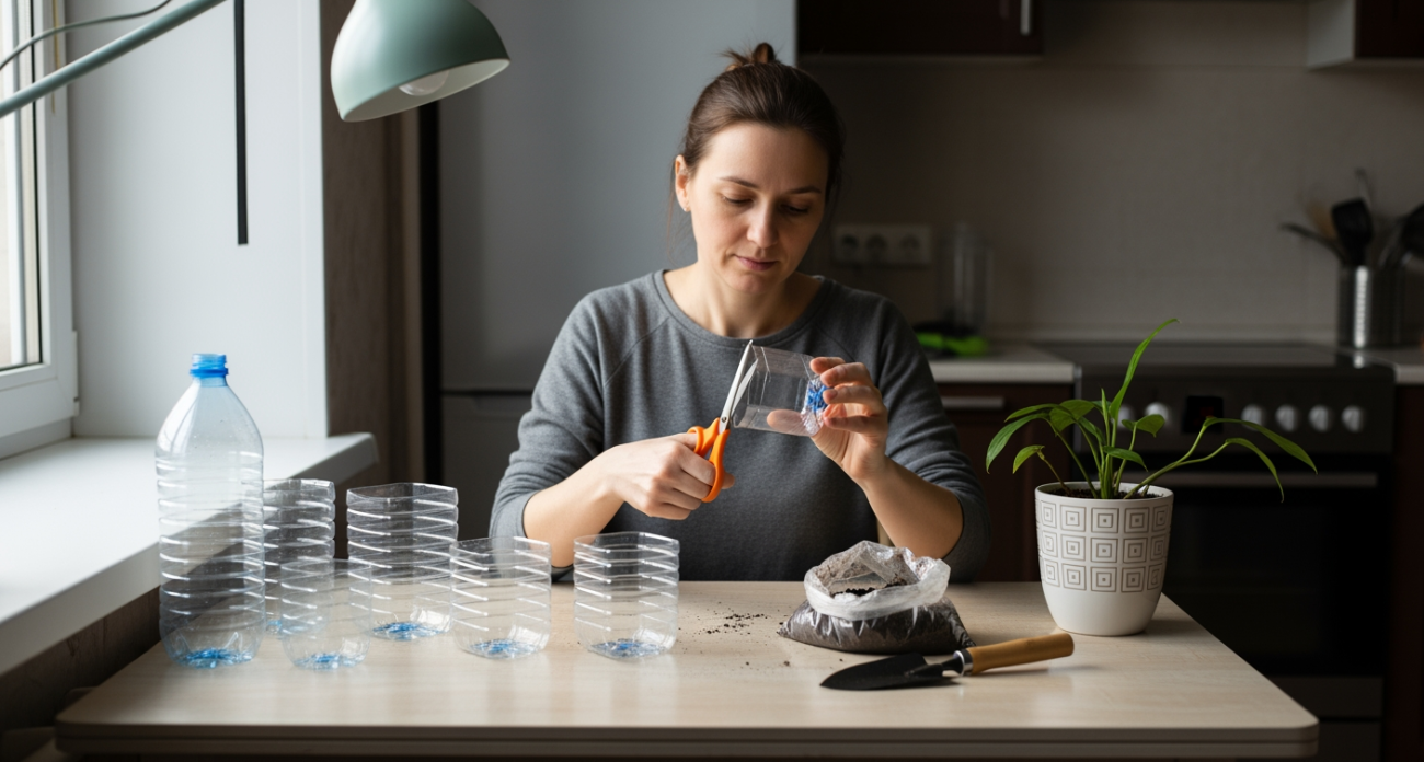 Пластиковые бутылки больше не выбрасываю: садовод показала, как за минуту превратить круглую полторашку в квадратный горшок с подвижным дном