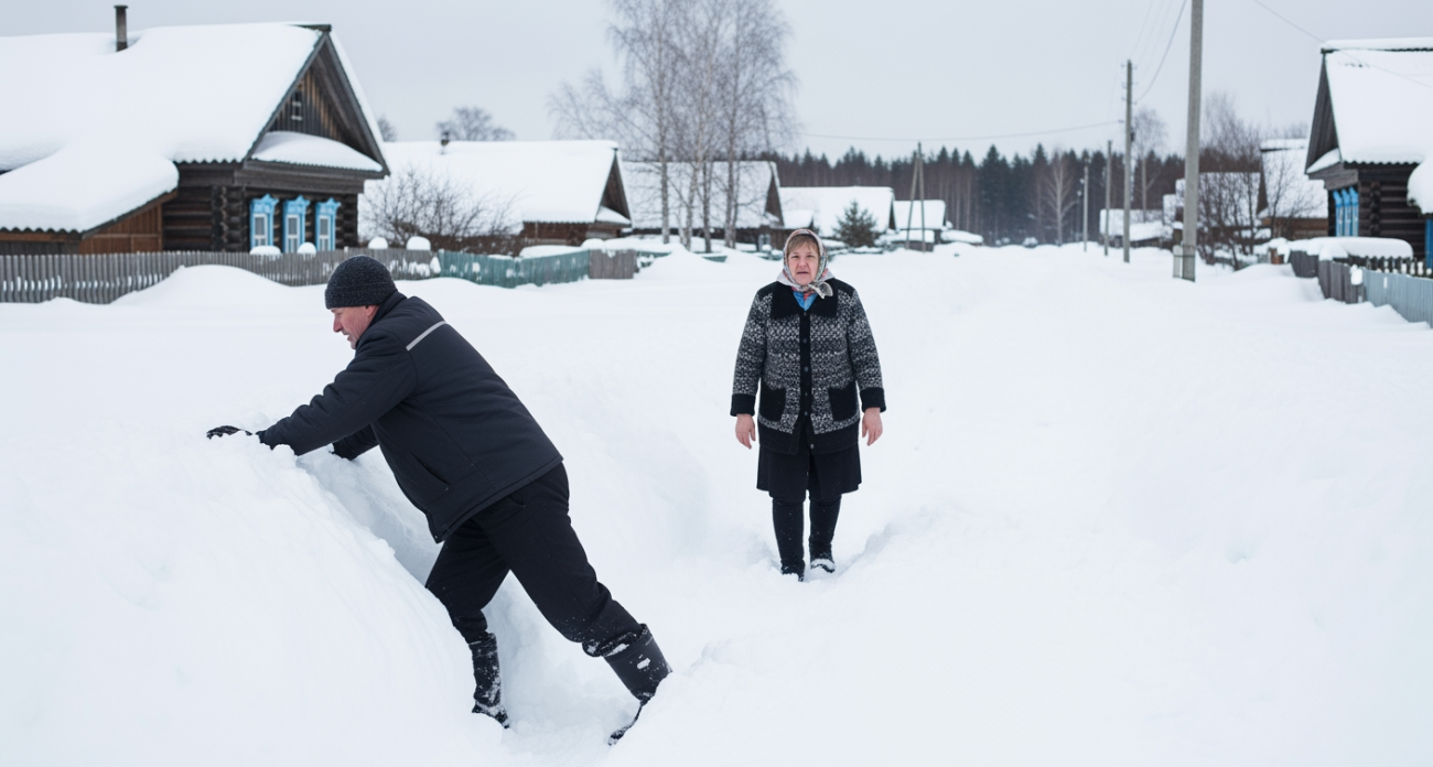 Четверо жителей деревни три недели идут по пояс в снегу за лекарствами