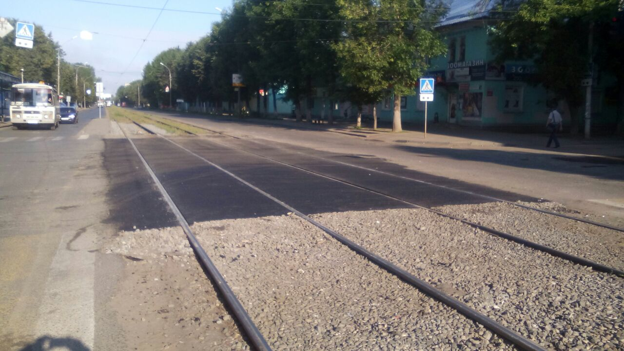 В Ярославле заасфальтировали трамвайный переход на Белинского