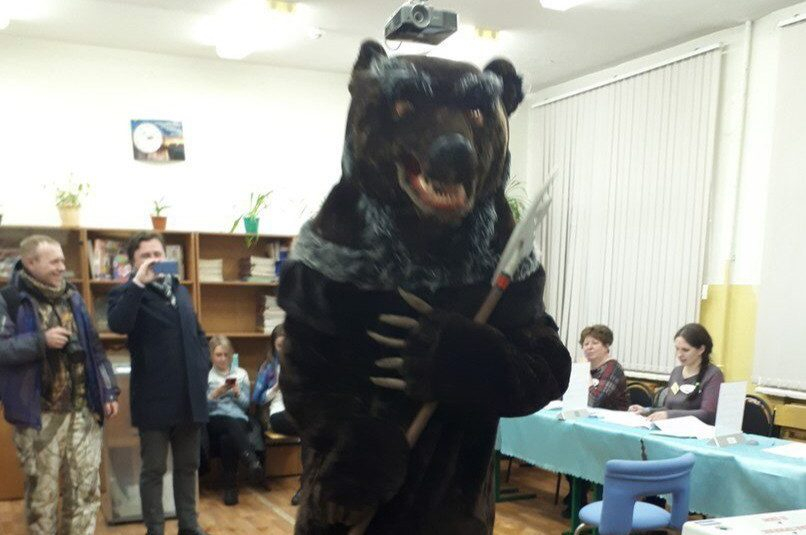 В выборах президента в Ярославле поучаствовал медведь