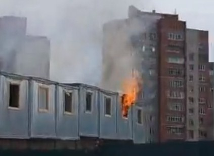 На Московском проспекте загорелась стройка Ярославль-Сити