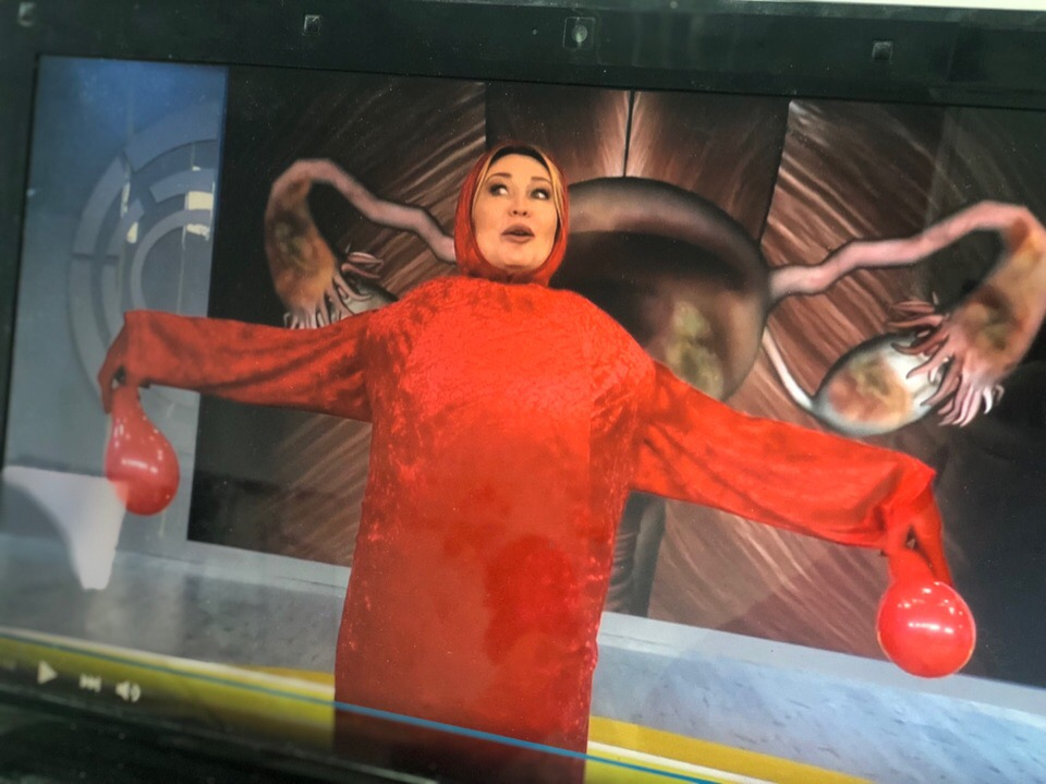 Песню о половом органе спела ярославна в костюме матки на федеральном канале