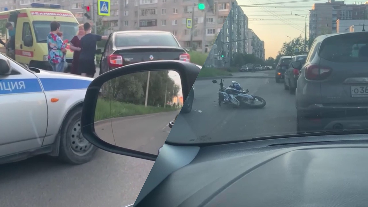 Толпа окружила реанимацию: видео ДТП с байкером в Ярославле
