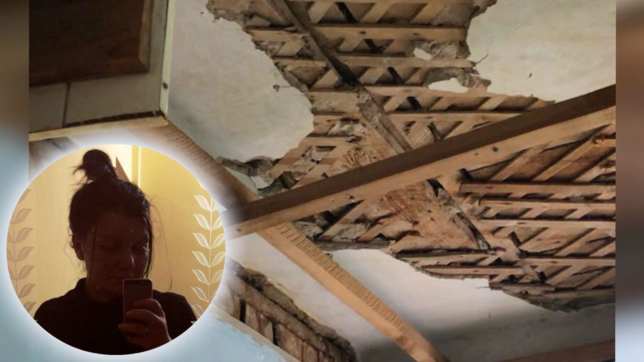 "На нас с сыном рухнул потолок": квартира ярославны развалилась на куски. Видео