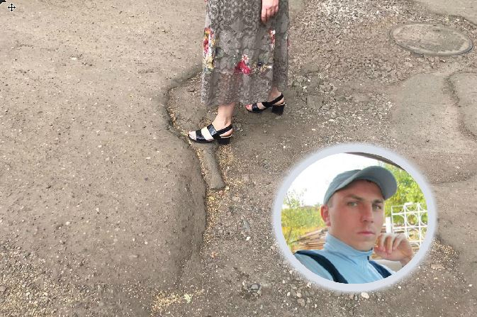 Меряй яму каблуком: активист и девушки разоблачают дорожников
