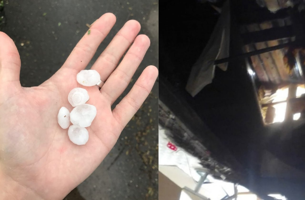 Град и смерч: в квартире Ярославля прорвало потолок