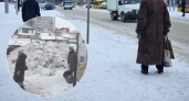 "Улицы превращаются в ад": коммунальщики сбросили на остановке снежную гору