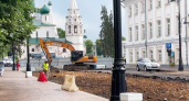 На Советской в Ярославле начали укладывать гранитную брусчатку на участке до площади
