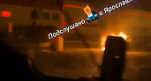На окружной дороге под Ярославлем сгорел автомобиль