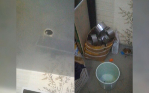 Водопад в квартирах: в Ярославской области после дождя затопило жилой дом. Видео
