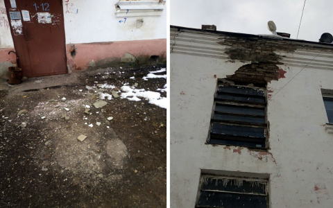 Стена рассыпалась над головой у отца с младенцем: ЧП в Ярославле