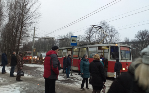 Толпы на остановках: очевидцы о том, почему встали трамваи в Брагино