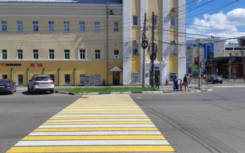 Прямиком в клумбу: необычная "зебра" появилась в Ярославле