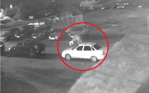 Громил и царапал машины на парковке: проделки автовандала попали на камеру. Видео