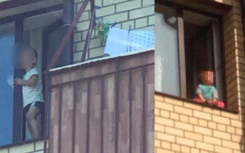 Ноги висят над пропастью: малышей оставили одних в ярославской высотке