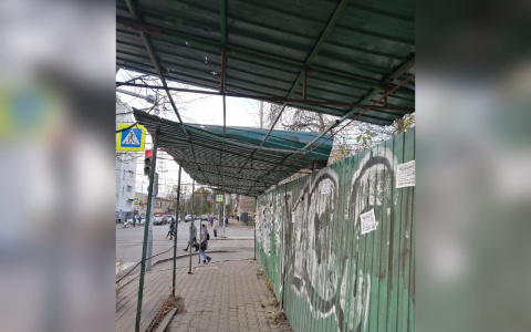"Упал прямо на голову": ярославна боится за сына, на которого в центре Ярославля свалился навес