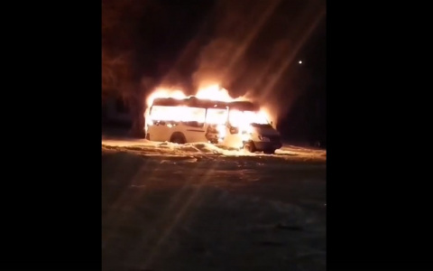 «А говорят, в них печка плохо работает»: в Ярославле сгорела Газель. Видео