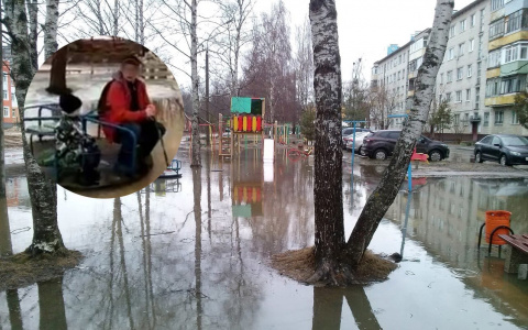 "Рады только утки": в Ярославле затопило целый двор. Видео