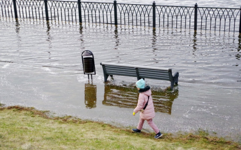 В Ярославской области набережная полностью ушла под воду