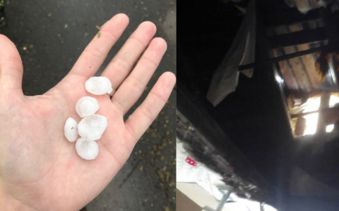 Град и смерч: в квартире Ярославля прорвало потолок