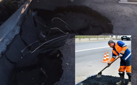 "Ведь недавно уложили": в Ярославле провалился свежий асфальт