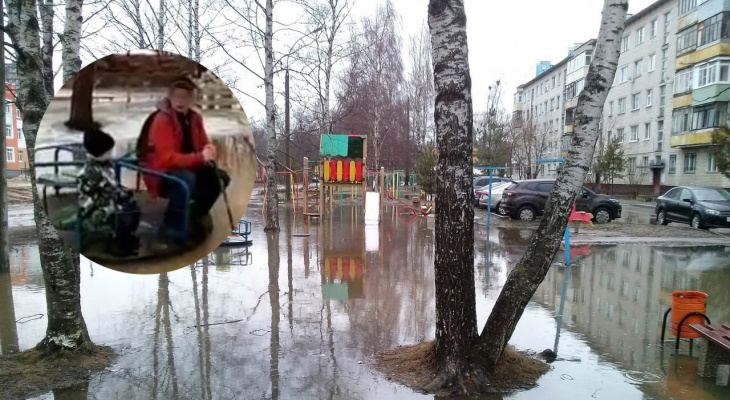 «Рады только утки»: в Ярославле затопило целый двор. Видео