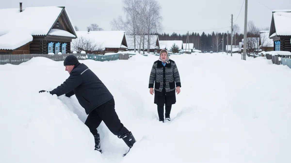Четверо жителей деревни три недели идут по пояс в снегу за лекарствами