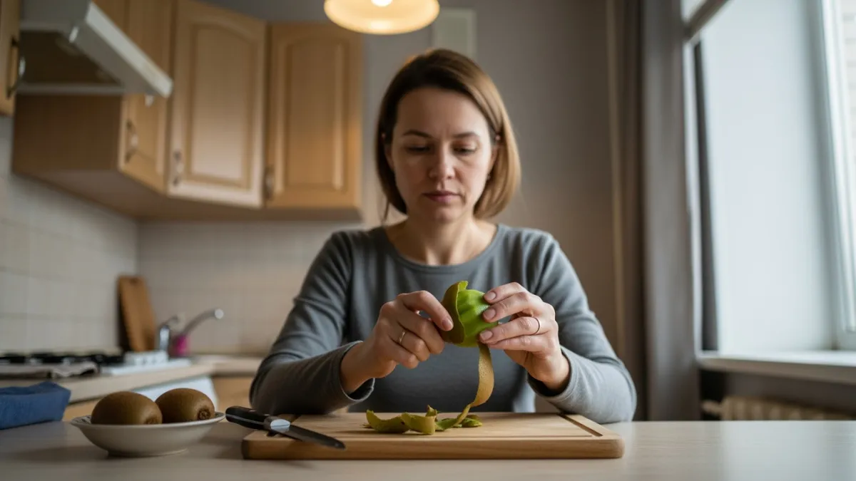 Никогда не чистите киви ножом: 1 предмет из кухни делает это за 5 секунд, и мякоть вся остается на тарелке, а не в мусорке