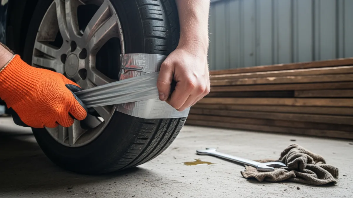 Зачем опытные водители мотают скотч на шину: раскрываем секрет бывалых