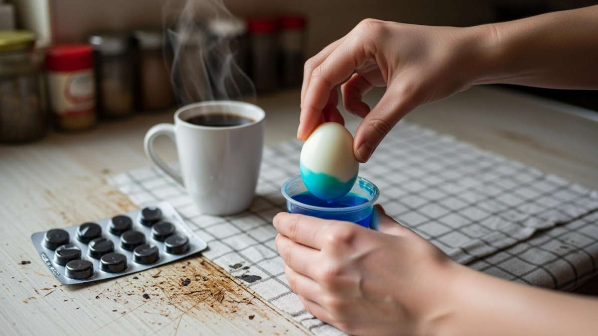 Галактика на скорлупе: необычный способ покрасить яйца к Пасхе без особых усилий