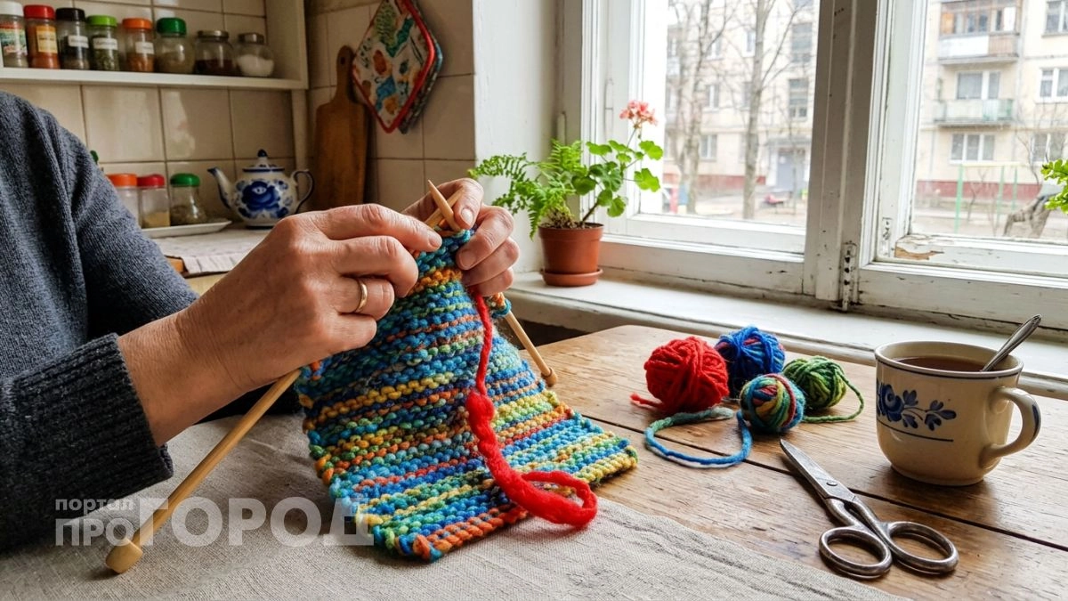 Собрала по дому все ненужные клубки пряжи и за вечер навязала из них полезных вещей на замену магазинным