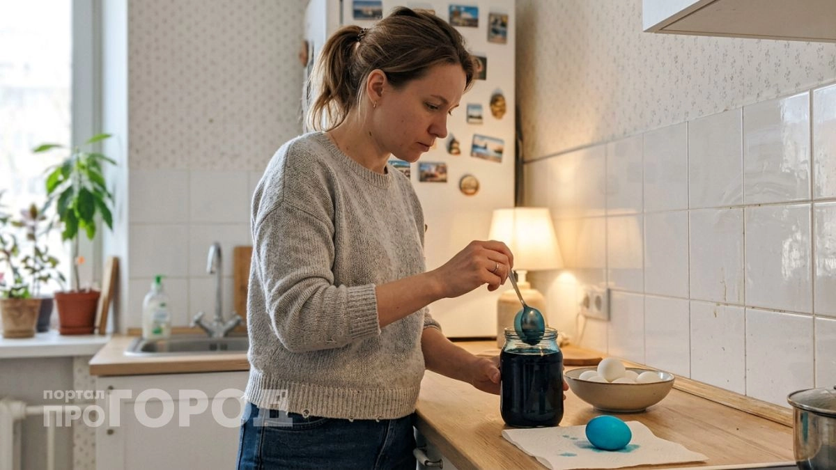 Выбросила красители и просто положила яйца в кастрюлю с краснокочанной капустой — через час они стали космическими