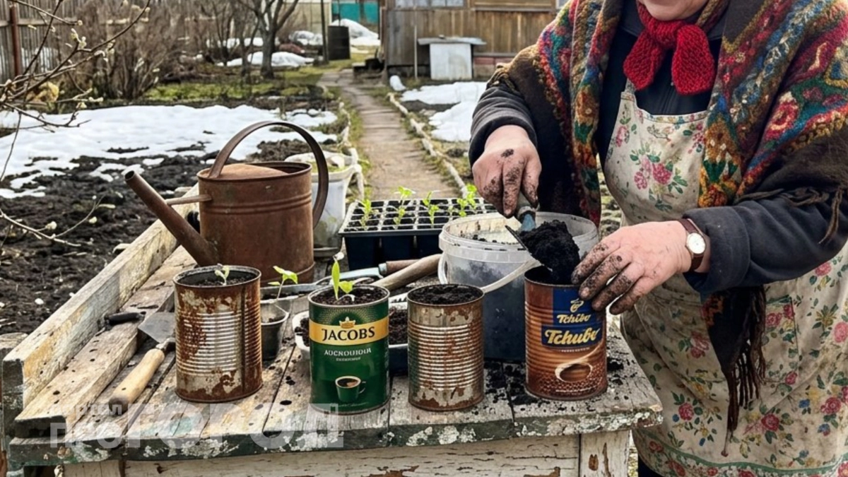 Банки из-под кофе собираю всю зиму и весной превращаю в незаменимых помощников для сада