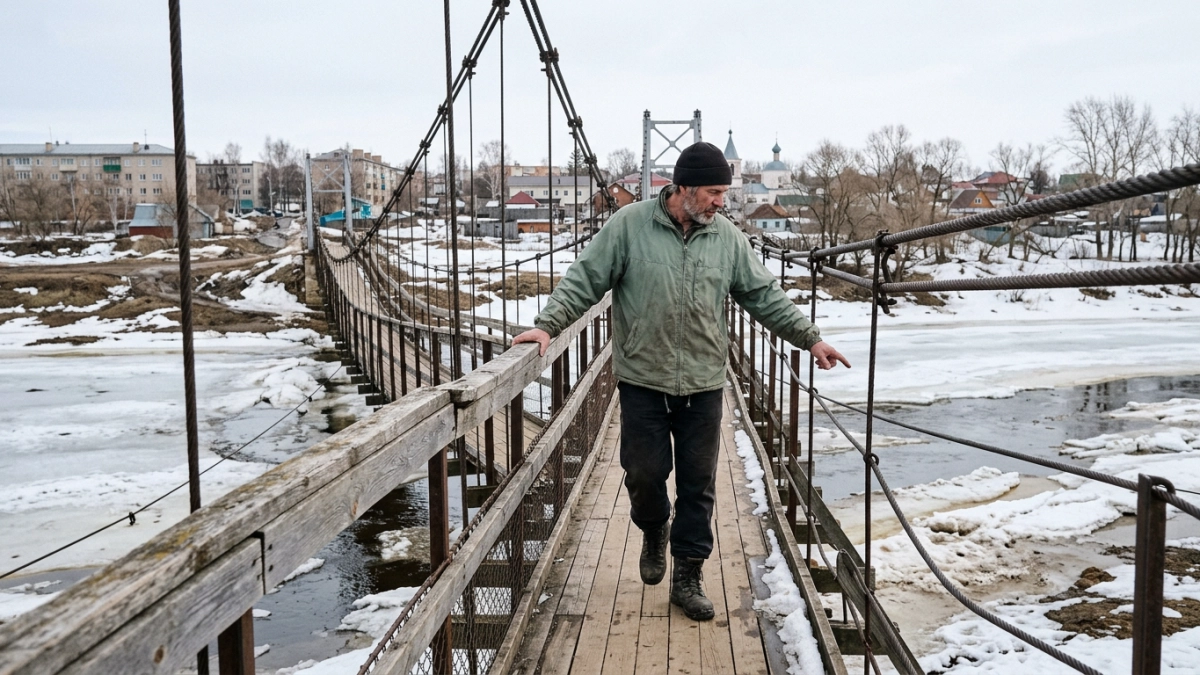 Подвесной мост под Ярославлем спасли от сноса и отремонтировали