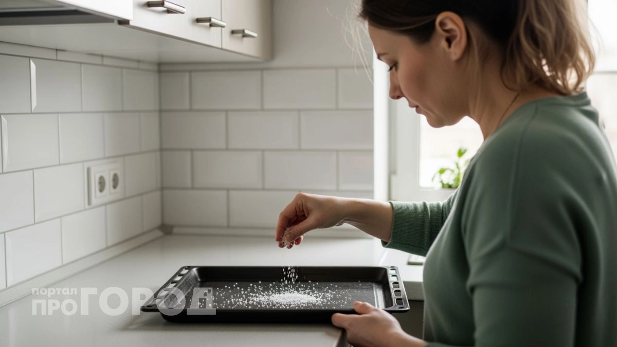 Насыпаю соль на грязную сковородку и ставлю в горячую духовку — через 10 минут жир сходит без единого движения