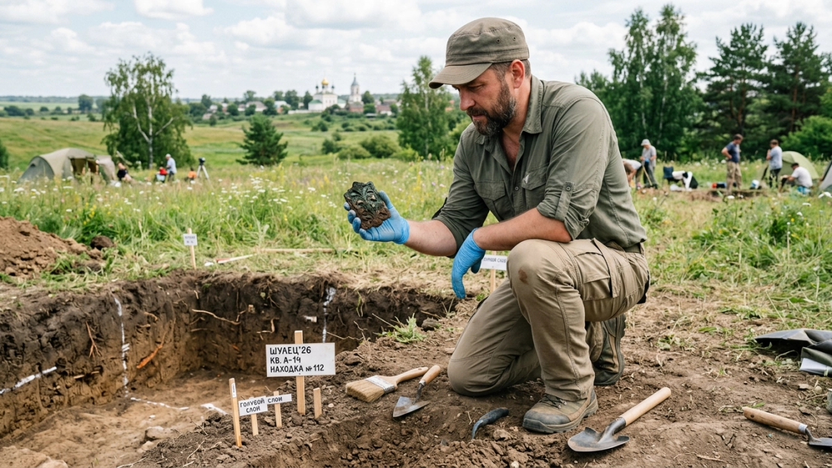 Под Ростовом нашли поясную накладку воина IX века — возможно, сожжённую с хозяином