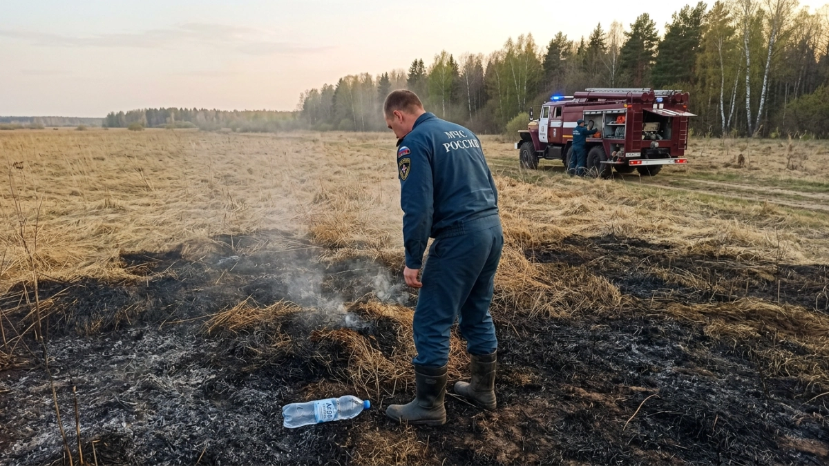 За сутки в Ярославской области вспыхнули 14 палов травы на гектаре